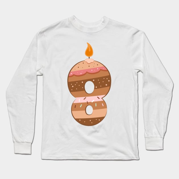 Cake number 8 Long Sleeve T-Shirt by O2Graphic